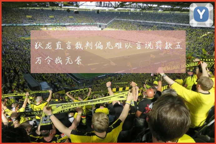 狄龙直言裁判偏见难以言说罚款五万令我无奈